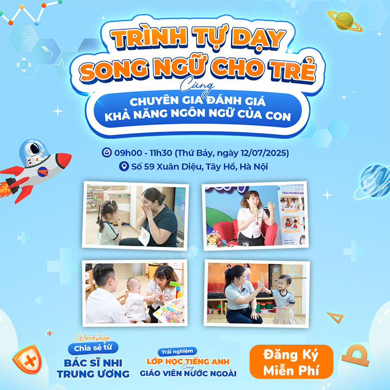 sự kiện trình tự dạy song ngữ cho trẻ